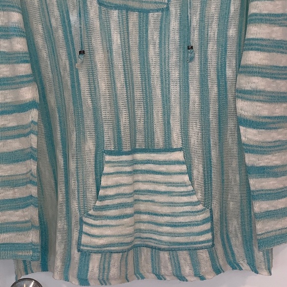 NWOT J. Jill Linen Blend Lightweight Striped Beachy Tunic Sweater L - Picture 4 of 14